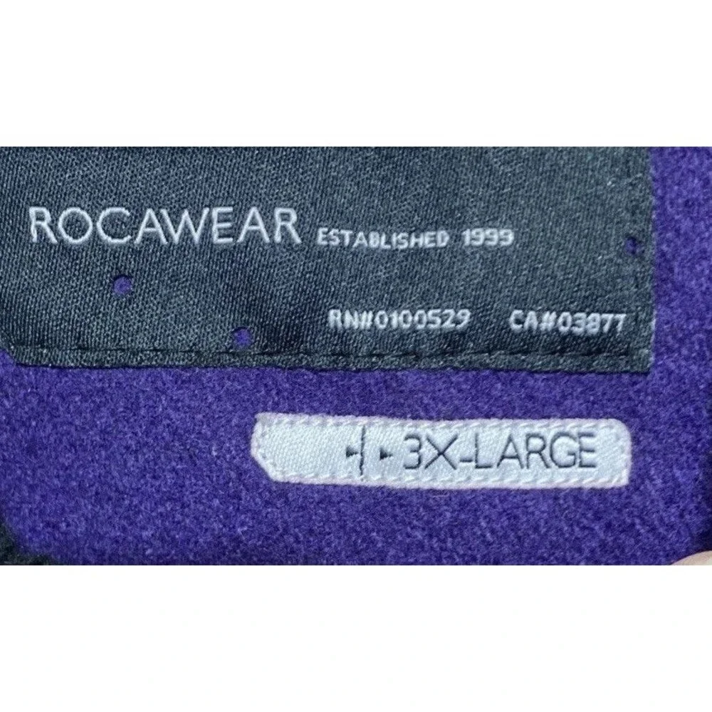 Vtg Rocawear Jacket Mens 3X Purple Black Bomber Varsity Black Kings Hip Hop 1999